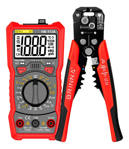 Multimetro Tester Hb-113a + Pelacables Automatico Brinna
