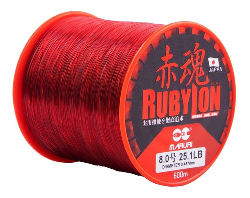 Linha Monofilamento Maruri Rubylon Vermelha 0.46 600 Mts