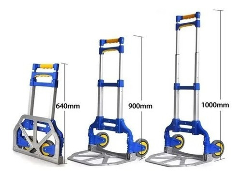 Carretilla Zorra Plegable En Aluminio 80kg  Azul