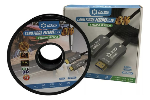 Cabo Hdmi Fibra Optica 2.1 25 Metros 8k Ultra Hd Banhado 3d