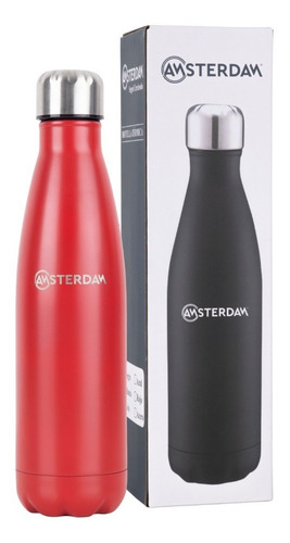 Imagen 2 de 5 de Botella Termica Doble Pared En Acero Inox 500 Ml - Amsterdam