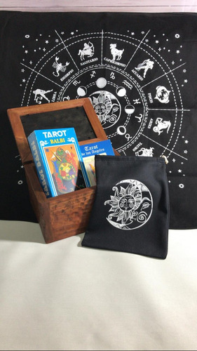 Kit Combo Set Tarot Balbi + Cofre + Paño Astrologico