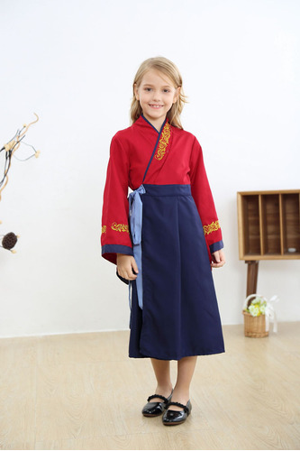 Disfraz De Mulan Tradicional Chino Hanfu Hermoso Para Niñas