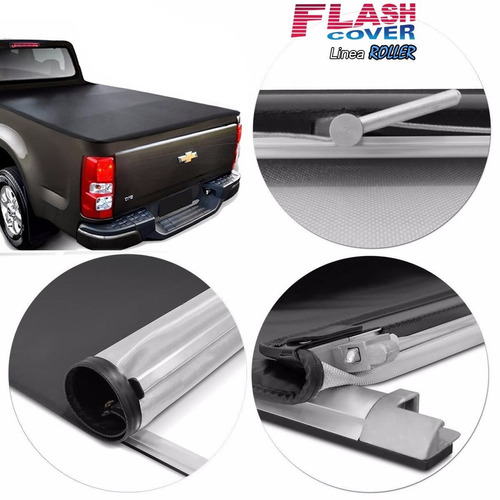 Lona Flash Cover Roller P/ Chevrolet S10 Cabina Simple 2012 2013 2014 2015 2016 2017 2018 2019