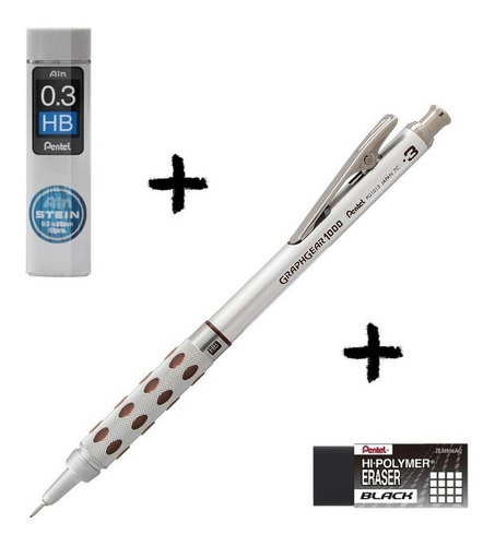 Imagen 1 de 6 de Portaminas/lapicero Pentel Graphgear 1000 0.3 Dibujo Tecnico
