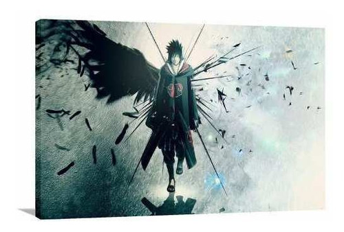 Quadro Decorativo Uchiha Sasuke - Naruto - Tela Em Tecido