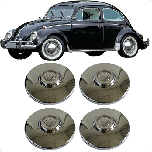 Kit Calotas Ferro Cromadas Aro 15 Vw Fusca Variant Tl Kombi