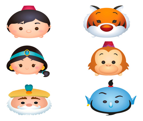 25 Mascaras Aladino Tsum Tsum Jasmine Genio Jafar