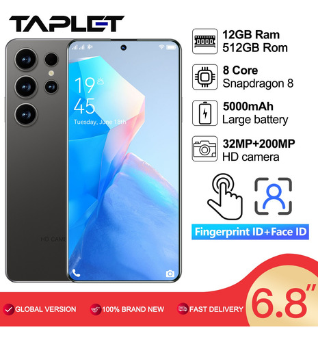 Android Dual Sim Generic S24 Ultra Desbloquea 512gb/12gb Ram 2025 Ultimas Soporta 5g Android 14 Pantalla Grande Batería De Larga Duración Smartphone