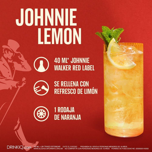 Whisky Johnnie Walker Red Label 1l + Vaso Termosensible