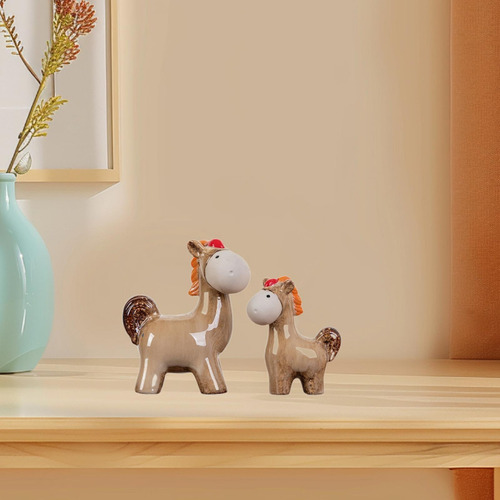 1 Par De Figuras De Caballos De Cerámica Para Decoración