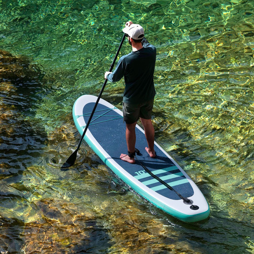 Tabla De Paddle Acuática Con Remo Aleta Inflador Incluido Color Agua