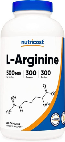 L-arginina 300caps Nutricost - Unidad a $680