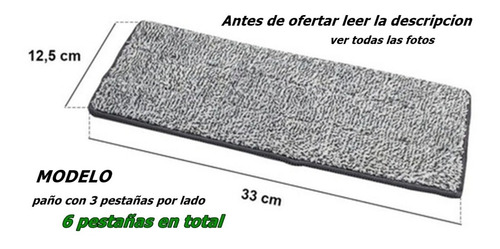 Repuesto Microfibra Gris Paño Mopa Ultraplana X 2 Unidades