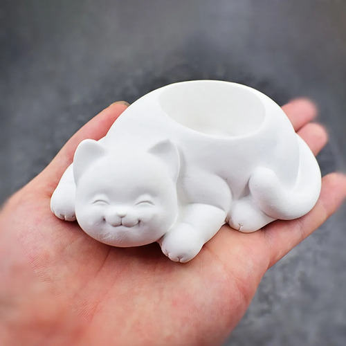 Molde De Maceta De Silicona Para Gatos, Cactus, Suculenta, -