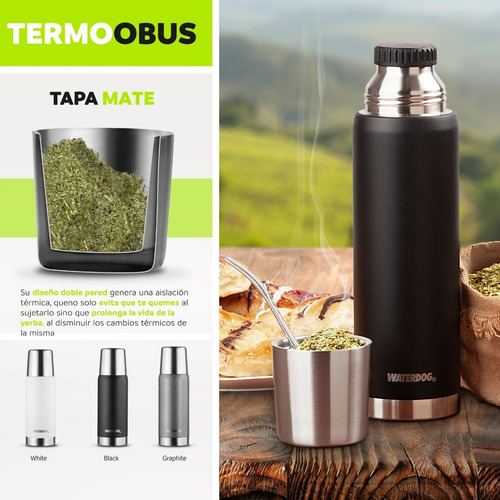 Termo Waterdog Obus OBUS de acero inoxidable 1L blackobus