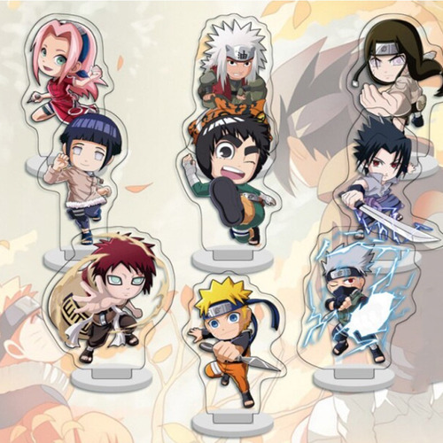 Set 9 Figuras De Acrilico Naruto Anime Sasuke Jiraya Neji