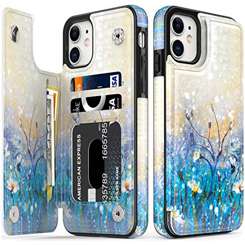 Leto iPhone 11 Caso, Funda De Cartera De Cuero Follo Wxpdm