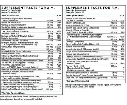Thorne Research Fórmula Multi-vitamina Elite A.m. Y P.m X90c