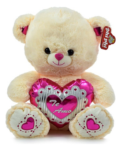 Peluche Oso Con Corazon Metalizaco 32cm - Phi Phi Toys