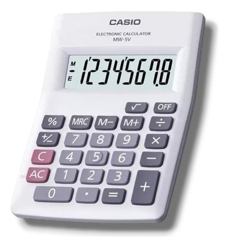 Calculadora Casio Mw-5v-we, 8 Digitos, Gtia Oficial