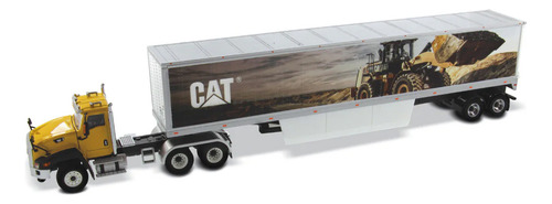 Miniatura Caminhão Com Trailer Cat Ct660 - Escala 1:50 Amarelo/preto