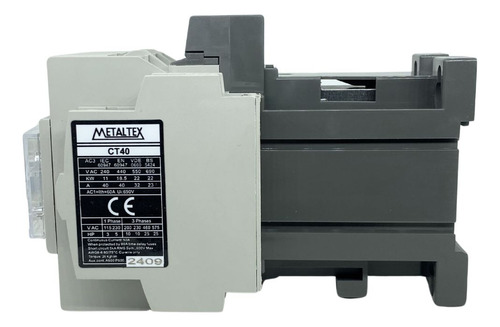 Contator Tripolar 40a/ac3 24vcc Aux 2na+2nf Ct40 Metaltex