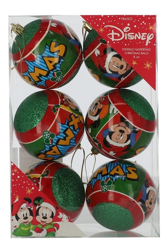 Esferas Navideñas Disney Multicolor 6 Piezas - Navidad