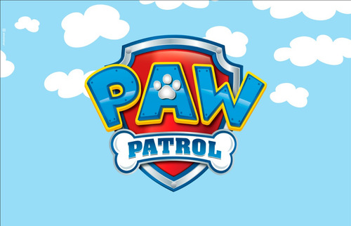 Fondo De Tela Logo Paw Patrol Para Decoración Cumple Candy