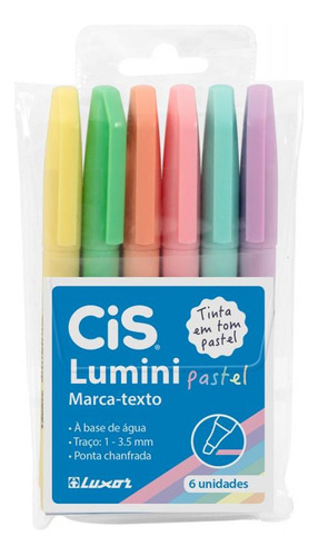 Marcador Lumini Tons Pasteis 13.5mm Ponta Chanfrada