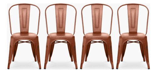 Pack 4 Sillas Tolix Asiento Metal Cobre Form