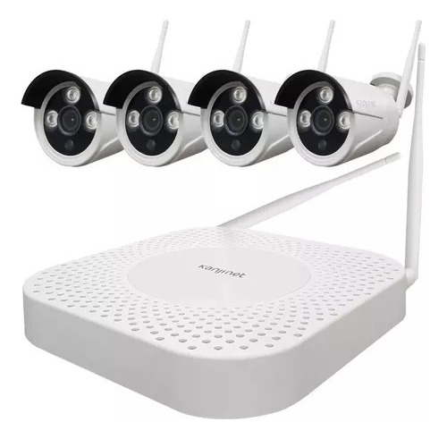 Camaras De Seguridad Inalambricas + Nvr Kanjinet 4 Camaras