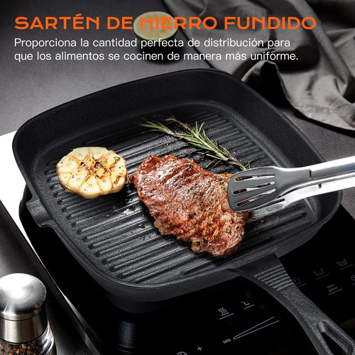 Sartenes De Hierro Fundido Juego De Sartenes 5 Piezas Negro