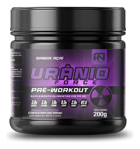 Pré-treino Urânio 200g Sabor Açaí