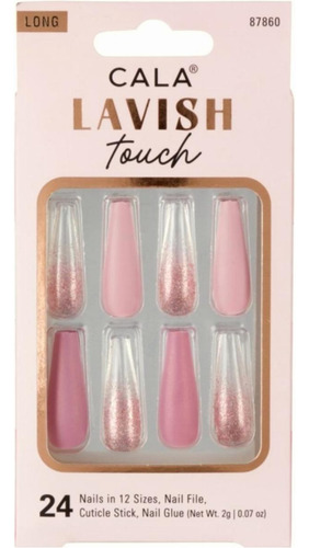 Cala Lavish Touch Uñas Postizas Largas 24 Uñas En 12