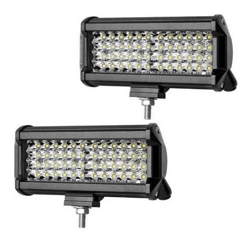 Imagen 2 de 6 de 2 Faros 48 Led Alta/baja Estrobo C/base 12/80v Auto Moto 4x4