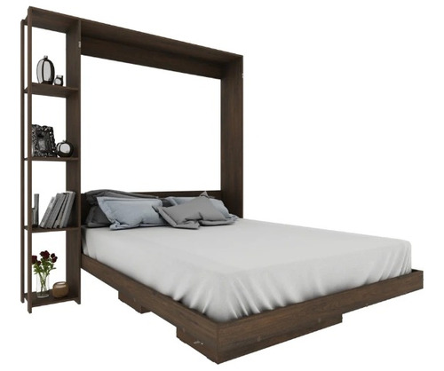 Cama Abatible Individual Base Plegable Esencial Amanta Pared