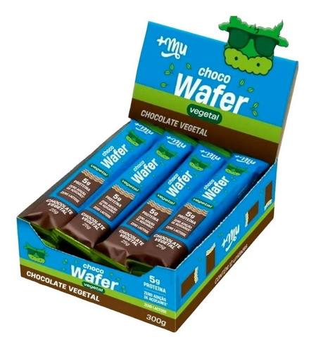 Chocowafer Vegano Sabor de Chocolate Vegetal Com 12 Un 25g +Mu