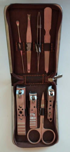 Imagen 2 de 7 de Estuche Kit Manicure Pedicure Acero Inox 08 Piezas