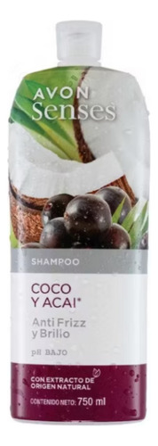 Shampoo Anti Frizz Y Brillo Coco Y Acai Sences Avon