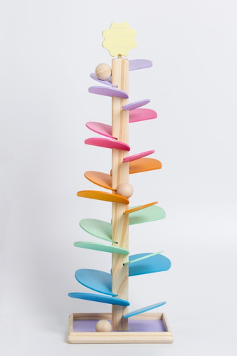 Imagen 1 de 4 de Juguete Bebe Estimulación Madera Torre Rampa