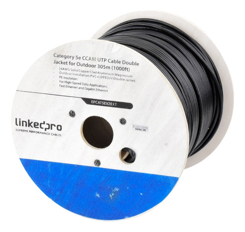 Cable Utp 305m Cat5e Cca Uso En Intemperie Linkedpro