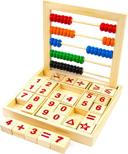 Abaco Matematico Bloques Madera Estudio Niños Abacus