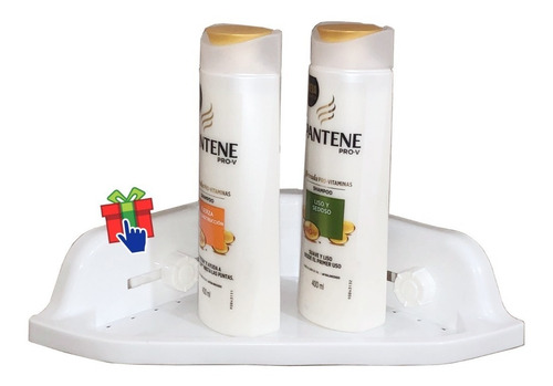 Set X2 Esquinero Plástico Estante Repisa Baño Sopapa Ventosa