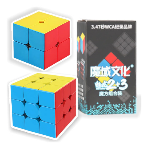 Pack Set 2 Cubos Rubik 2x2 Y 3x3 Meilong Moyu Lubricado
