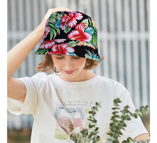 Sombrero De Pescador De Algodón Con Estampado Para Mujer, 1