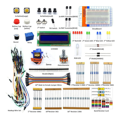 Adeept Proyecto 1602 Lcd Starter Kit Para Raspberry Pi 3 2