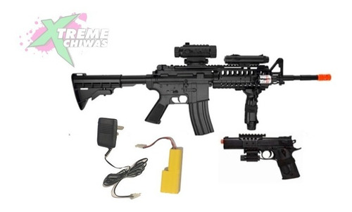 Combo Marcadora Airsoft Electrica D-92h M4 A1 Bbs 6mm Xtr P