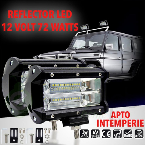 2 X Reflectores Led 12v 24v 72w 7200lm Toyota Ford Jeep Kia
