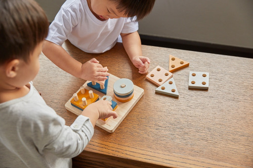Juego Tablero Clasificación Geométrica De Madera Plan Toys